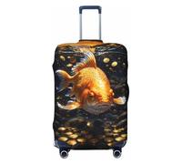 Golden Koi And Treasure - Fundas elásticas para equipaje de viaje, 45,7 a 81,3 cm, Black, X-Large