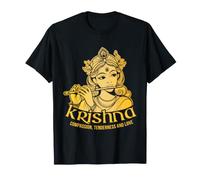 Golden Krishna Flauta Line Art Design Camiseta