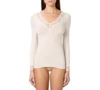 Golden Lady Jersey Light Cashmere Cuello Encaje, Crema, M-L