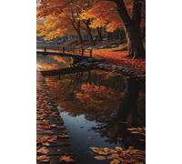 "Golden Leaves and Quiet Streams: The Bridge of Fall"