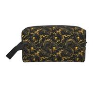 Golden Lightning - Neceser con estampado de dragón para hombres y mujeres, bolsa de aseo de viaje, neceser de cosméticos, neceser colgante para accesorios de viaje