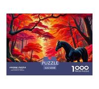 Golden-maned Black Horse Galloping at Sunset Piezas Cortadas con Precisión Cartón Ecológico, Ideal para Reducir Estrés Y Calma Mental En El Día A Día 52x38cm/1000pcs