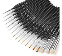 Golden Maple Dry Brush - Juego de 18 pinceles de pintura en miniatura, juego de pinceles de pintura de microdetalles, detalles finos para acrílicos, acuarelas, ciudadela, figura y 40 K