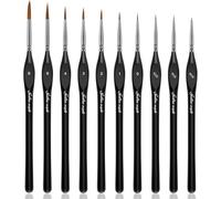 Golden Maple Juego de 10 pinceles de pintura en miniatura para detalles finos y pintura artística: acrílico, acuarela, óleo, modelos