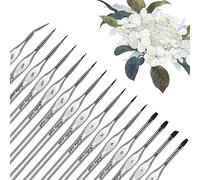 Golden Maple Pinceles de pintura en miniatura, juego de 15 pinceles de modelo, detalles finos para acrílicos, óleos, acuarelas y pintura por número, figura (plateado)