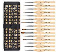 Golden Maple Pinceles de pintura en miniatura, juego de 15 pinceles de modelo, detalles finos para acrílicos, óleos, acuarelas y pintura por número, figurilla, 40 K (color madera)