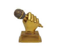 Golden Microphone Trophy - Small Resin Singing Award Trophy Karaoke, Singin1pcs-gold