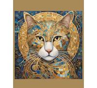 Golden Mosaic Cat Notebook: Striking Journal for Cat Lovers: Designed for cat mums, dads, and everyone who lives the whiskered life.