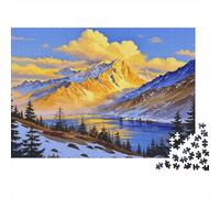 Golden Mountain Puzzle 1000 Piezas Reciclado Majestic Alpine Art Puzzles for Chico & Chica Parent Boy & Girl Accesorios para Juegos Developing Boy & girlren‘s Inteligencia Educativo 38x26...