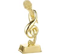 Golden Music Note Trofeo de Micrófono para Niños, Premio Decorativo Creativo de 19.5 cm, Ideal para Concursos de Canto y Eventos de Karaoke