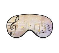 Golden Notes Sleep Mask Blindfold Dream Music Ajustable Super-Smooth Soft Eye Mask Cover para Hombres Mujeres Viajes y siesta