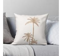 Golden Palm Trees Summer Vibes - Funda de almohada cuadrada de poliéster y lino, terciopelo, con cremallera, para sofá, sillón, funda de cojín