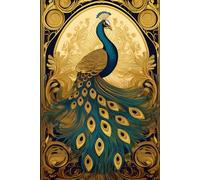 Golden Peacock Journal: A 120-Page Dotted Line Notebook