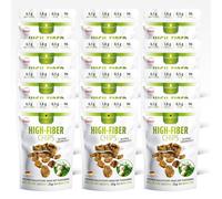 GOLDEN PEANUT Gourmet High-Fiber Chips Dill-Onion Style 12 bolsas de 25 g de fibra, snack de fibra, Omega-3, vegano y sin gluten