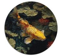 Golden Pez koi Flows Down The Water 1000pcs (67.5x67.5cm) Rompecabezas para Adultos - Loto Juguete De Bricolaje