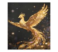 Golden Phoenix in Starry Sky - Cubiertas para lavavajillas con cubierta magnética para puerta de frigorífico de cocina, decorativa, 58 x 66 cm