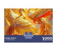 Golden Phoenixes in Embrace with Red Ribbons Papel Juego En Interior Ideal, Buen Regalo para Familia, Amigos Y Compañeros De Trabajo 38x26cm/1000pcs
