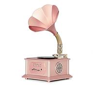 Golden Pink Portable Record Player, Bluetooth Turntable con Altavoces estéreo incorporados, 3-Speed Belt-Driven Vinyl Player & Retro Vintage Phonograph for Music Lovers, Output USB