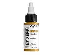 GOLDEN - Pintura Acrilica de Alto Flujo, Ocre Amarillo, Botella de 30 ml