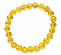 GOLDEN QUARTZ - THE CRYSTAL HUB Pulsera de cristal natural para hombres y mujeres, protege contra la energía negativa, la salud y el bienestar mental, tamaño 8 mm, One Size, Cristal, Citrino Natural