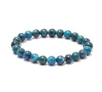 GOLDEN QUARTZ - THE CRYSTAL HUB - Pulseras curativas de cristal natural para la salud, la riqueza, la prosperidad para hombres y mujeres, One Size, Azul Apatita, Azul Apatita