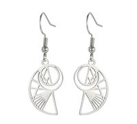 Golden Ratio Pendientes Para Amante de las Matemáticas Fibonacci Espiral Colgante Pendientes Fibonacci Números Joyería Geometría Sagrada Regalos de Matemáticas para Mujeres (plata 2)