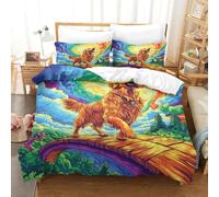Golden Retriever 3D Impreso Ropa De Cama Motivo De Animales Funda Nórdica con Cremalleras Suave 2 Fundas De Almohada 3 Piezas Super King(260x220cm)