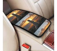 Golden Retriever al atardecer,Funda para reposabrazos de consola central de vehículo, almohadilla suave y cómoda para pasamanos de coche, cojín universal