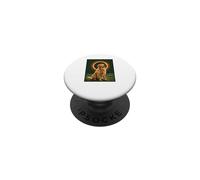 Golden Retriever Aullando a la Luna Eclipse Solar Total PopSockets PopGrip Adhesivo