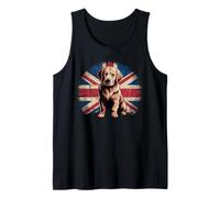 Golden Retriever - Bandera del Reino Unido envejecida Camiseta sin Mangas