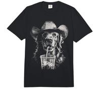 Golden Retriever Bebiendo Café Helado Western Cowboy Dog Comfort Colors Adult Heavyweight T-Shirt
