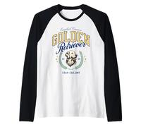 Golden Retriever Blanco Pijo Americana Preppy Cayetana Perro Camiseta Manga Raglan