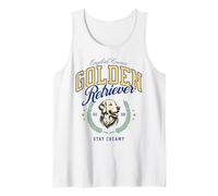 Golden Retriever Blanco Pijo Americana Preppy Cayetana Perro Camiseta sin Mangas