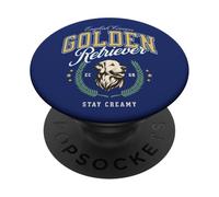 Golden Retriever Blanco Pijo Americana Preppy Cayetana Perro PopSockets PopGrip Adhesivo