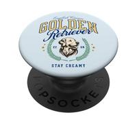 Golden Retriever Blanco Pijo Americana Preppy Cayetana Perro PopSockets PopGrip Adhesivo