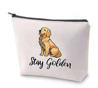 Golden Retriever Bolsa de cosméticos Golden Retriever Lover Gift Stay Golden Retriever Bolsa de maquillaje con cremallera Kit de supervivencia Golden Retriever Mama, Stay Golden Dog, No
