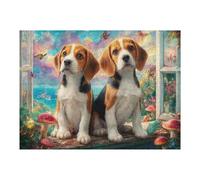 Golden Retriever Campo de Flores Rompecabezas 500 Piezas Cartón Grueso para Coleccionistas Noches De Cita Mejora Concentración Ocio En Casa Regalo Reyes Magos 500 PCS