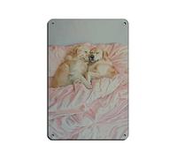 Golden Retriever - Cartel de metal vintage para decoración de pared de pub, club, cafetería, bar, hogar, decoración de pared, póster retro de 8 x 12 pulgadas (20 x 30 cm)