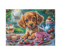 Golden Retriever cocinando para Navidad Puzzle 500 Piezas Hogar Decoración Rompecabezas para Hombres Y Mujeres 3D DIY Creativo Aliviar Estrés Desafío Intelectual 500 PCS