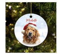 Golden Retriever Colgante Adorno De Navideño con Cuerda Decoración De Árbol De Navidad Cerámica Colgante Naviadad