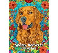 Golden Retriever coloring book: 60 Beautiful Illustrations Of Dogs