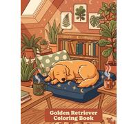 Golden Retriever Coloring Book for Kids: Stress Relief Coloring Pages, Perfect Gift for Golden Retriever Lovers - 50 Adorable Dog & Puppy Illustrations