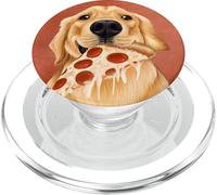 Golden Retriever Comiendo - Perro con una Rebanada de Pizza PopSockets PopGrip para MagSafe