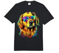 Golden Retriever con Gafas de Sol Me Encantan los Perros Comfort Colors Adult Heavyweight T-Shirt