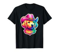 Golden Retriever Cowboy Cachorro de colores brillantes Camiseta