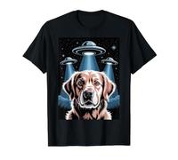 Golden Retriever Decoración Alien OVNIs Extraño Golden Retriever Camiseta gráfica económica, Hombre, Negro, XL