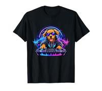 Golden Retriever DJ Puppy Auriculares Música Camiseta