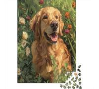 Golden Retriever Dog Adultos Puzzle De 1000 Piezas Rompecabezas Imposible Rompecabezas Desafiante Juego De Habilidad para Toda La Familia Puzzle De Decoración del Hogar 1000pcs (75x50cm)