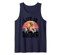 Golden Retriever Dog Dad Veterinario Life Is Golden Dog Mom Camiseta sin Mangas