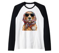 Golden Retriever Dog Granny - Hilo de Ganchillo Cuadrado para Ganchillo Camiseta Manga Raglan